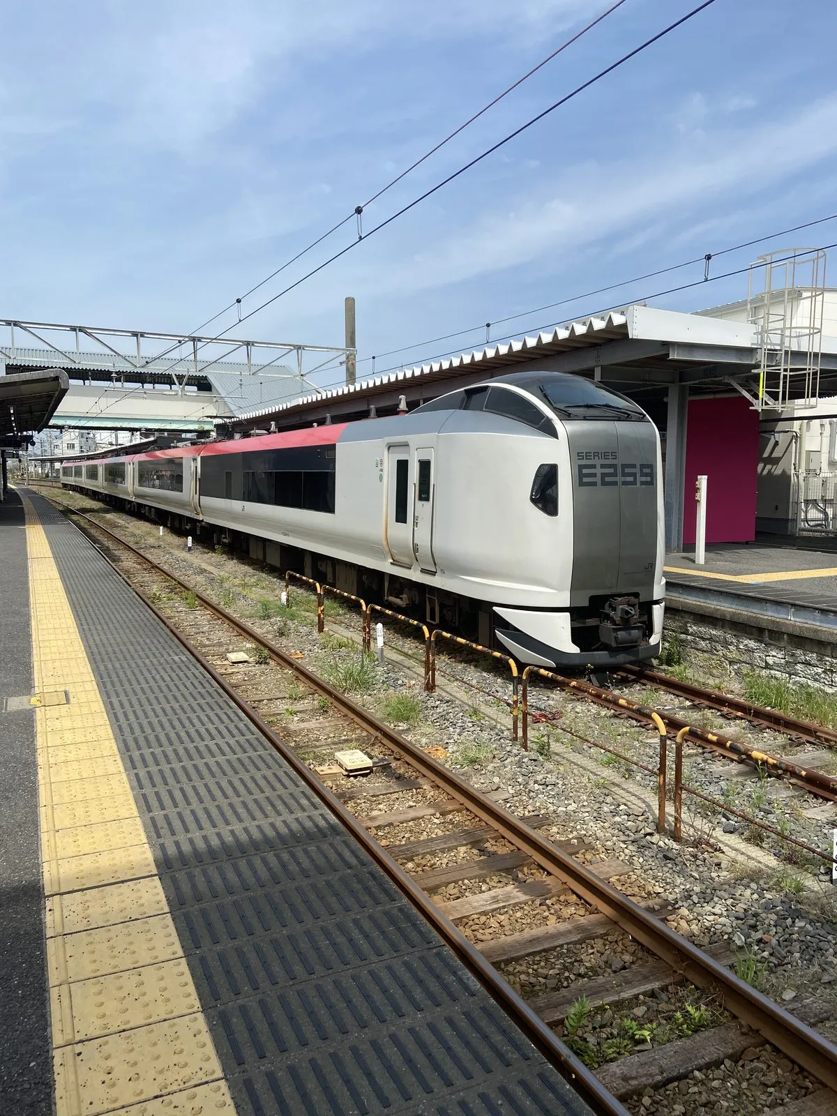 An E259 series limited express train at Choshi Station
